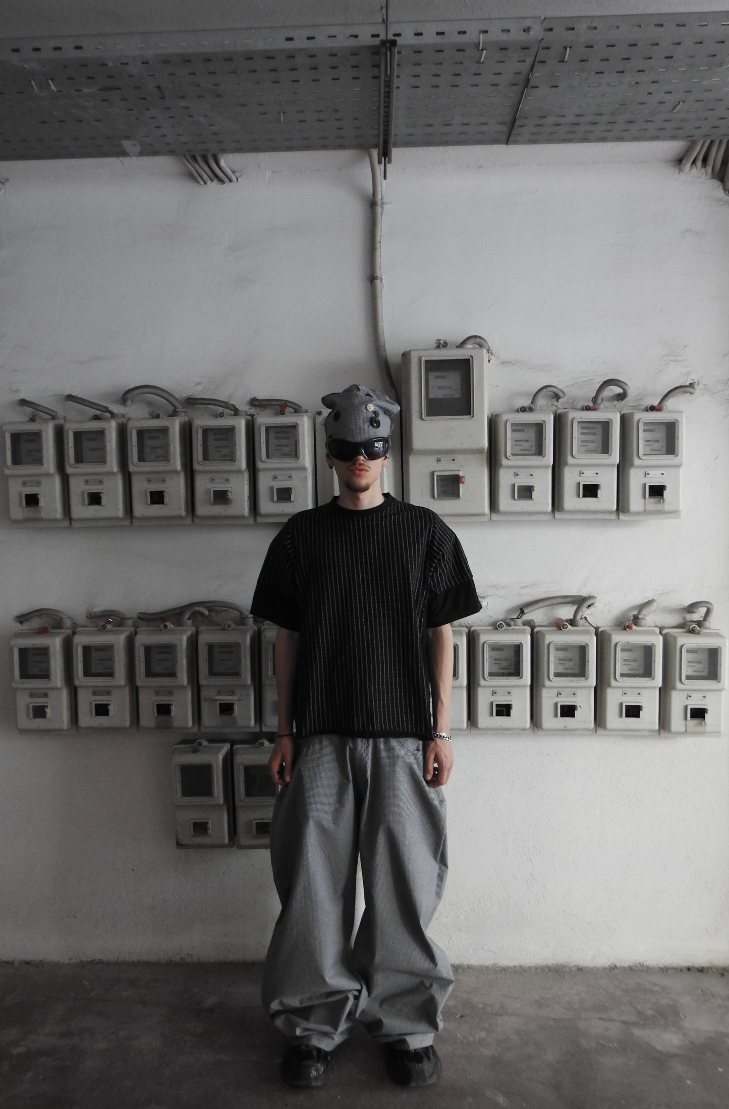 " GUNgham BAGGY TROUSERS "